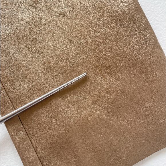 Vintage 80's Gold High Rise Leather Pants / Sz 10 28" / Margaret Godfrey / Luxe - Picture 11 of 12